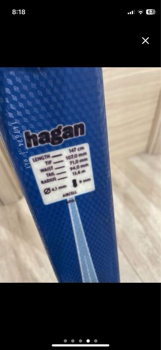 Esquís travesía 147 cm con focas y cuchillas