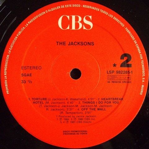 The Jacksons. Greatest Hits. LP 1989. PROMO.