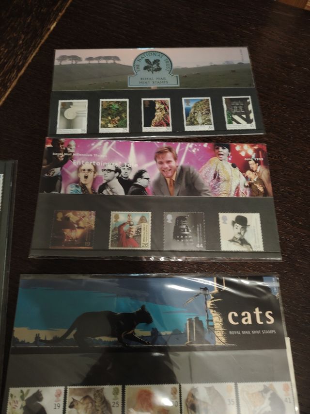 10 folder francobolli inglesi