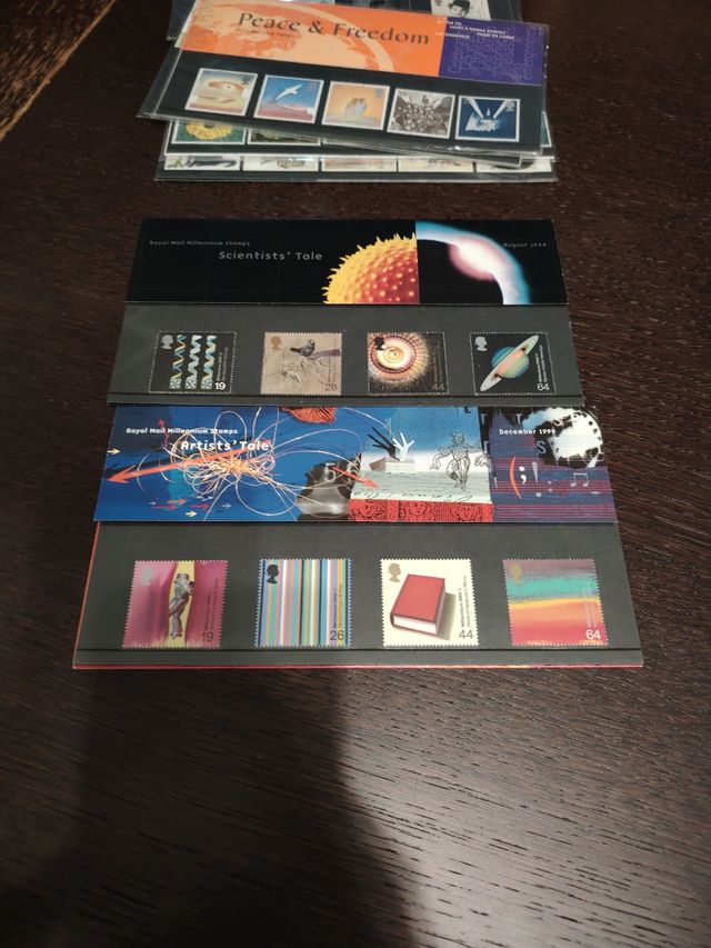 10 folder francobolli inglesi