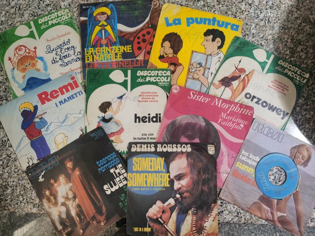 Dischi vinile 45 giri anni 70 e 80 cartoni animati