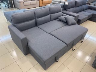 Sofá cama chaise longue gris marengo NUEVO