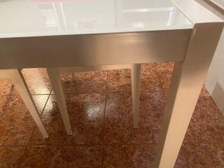 Mesa cocina metalica blanca