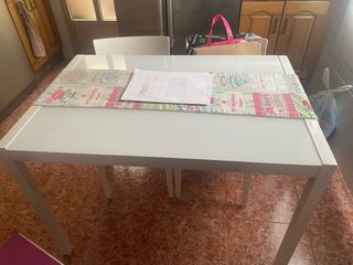 Mesa cocina metalica blanca