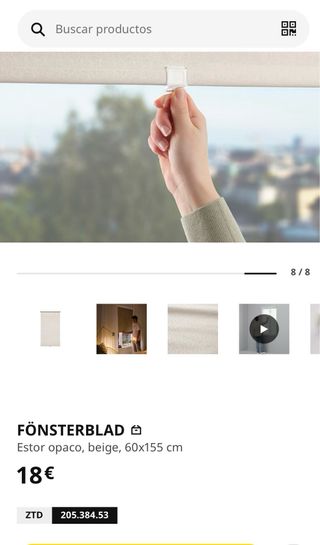 Estor opaco beige Ikea 60x155