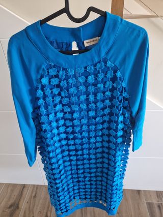 Vestido formal azul Klein 
