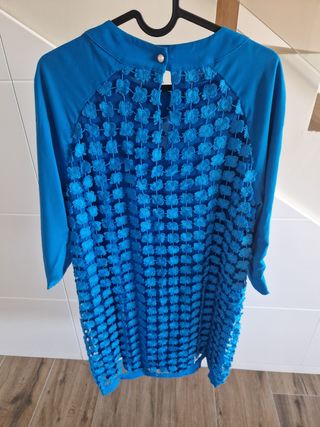 Vestido formal azul Klein 