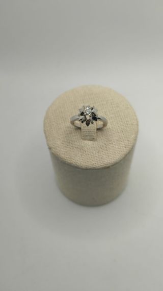 ANILLO SOLITARIO ORO BLANCO 18K CON DIAMANTE