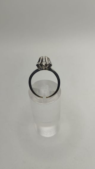 ANILLO SOLITARIO ORO BLANCO 18K CON DIAMANTE