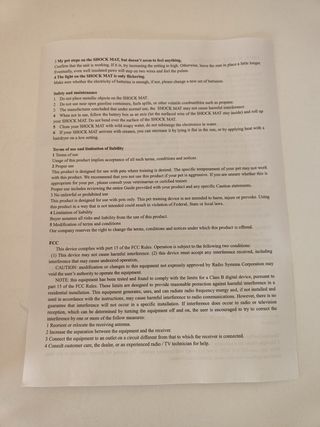 Tapete para treinamento de animais choque seguro