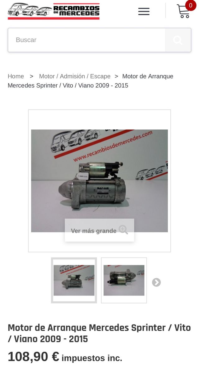 Motor de arranque mercedes 