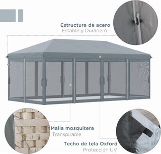 Carpa Plegable Pop-Up Gazebo 6x3 m Cenador