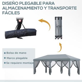 Carpa Plegable Pop-Up Gazebo 6x3 m Cenador