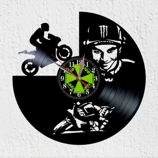 Valentino Rossi 46 Reloj de Disco de Vinilo