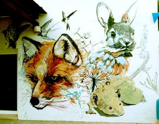 GRAFFITI persiana escaparate local PINTURA FACHADA