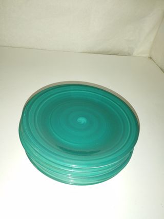 6 piatti dessert in ceramica decorata 