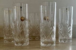 Set bicchieri whisky cristallo inciso mano