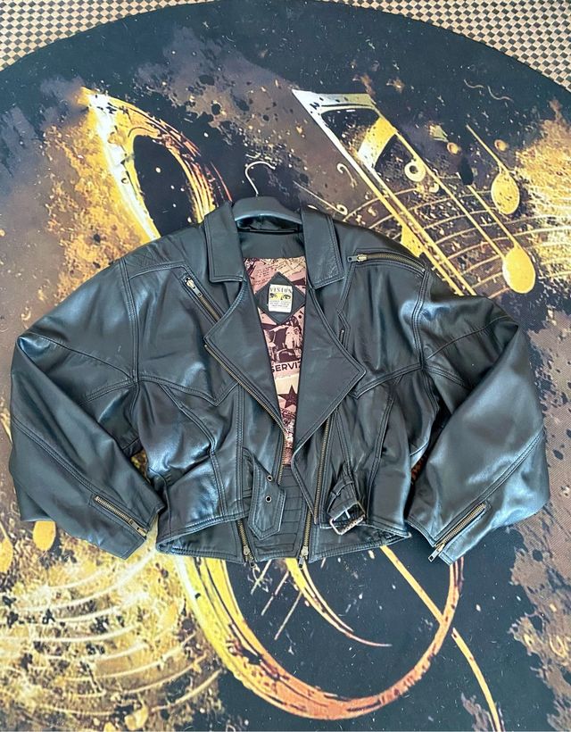 chaqueta torera mujer piel color negro