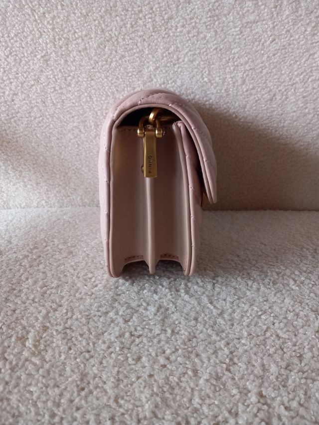 Borsa a tracolla in pelle rosa Pinko