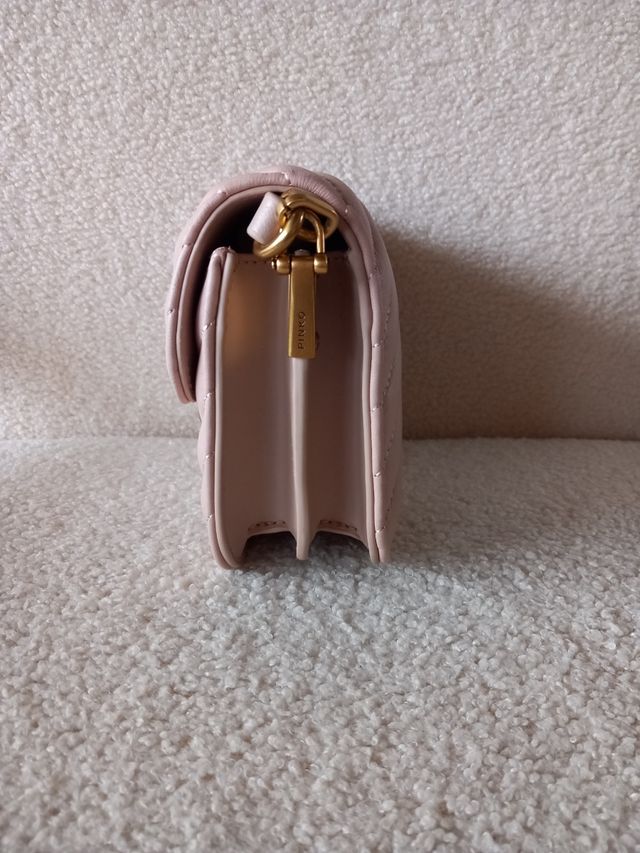 Borsa a tracolla in pelle rosa Pinko