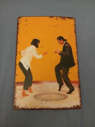 Targa Metallica Vintage PULP FICTION retrò