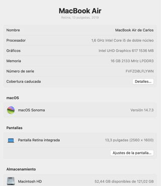 Macbook Air 2019 16GB RAM