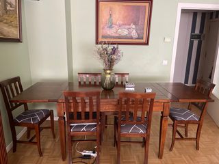 Mesa madera pino italiano y 6 sillas