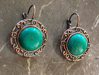 PENDIENTES VINTAGE CON TURQUESA