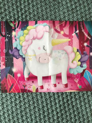 Puzzle unicornio con libro