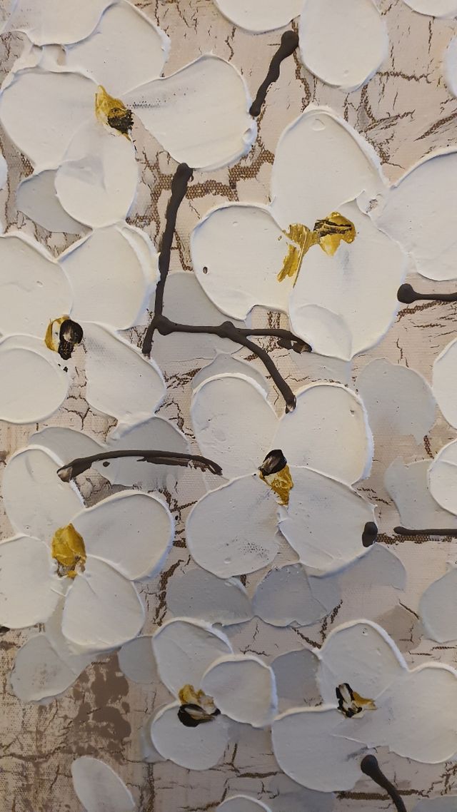 Lienzo flores 80 × 80 cm