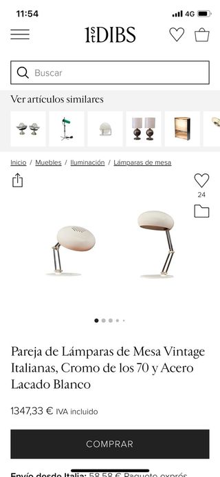 Lámpara vintage italiana 70