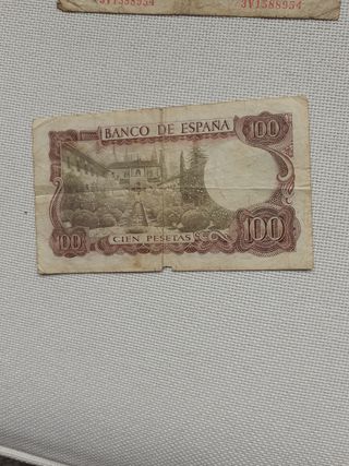 3 billetes 100 pesetas-Falla VERDE