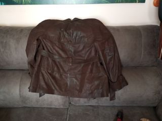 Cazadora  mujer cuero auténtico marrón  