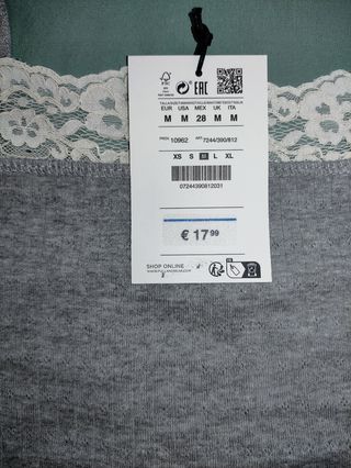 Camisa top encaje mujer M