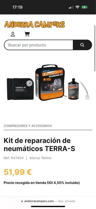 Kit compresor anti pinchazos