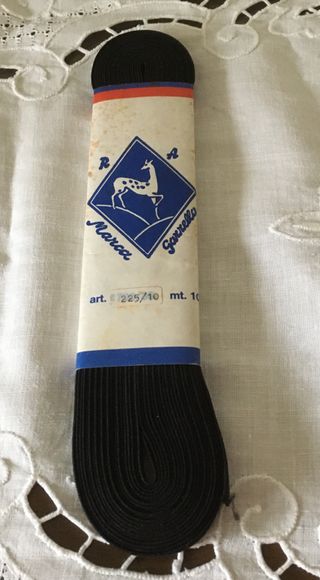 Treccia elastico nero mm.10 mt.10 Gazzella