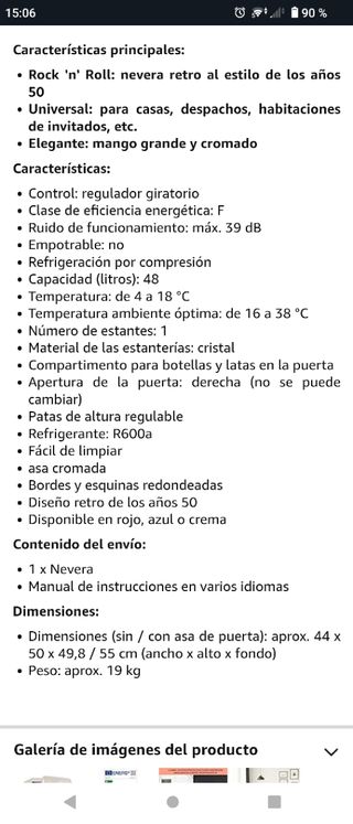 Nevera 48l vintage Klarstein