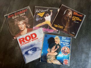 lote 5 vinilos single ROD STEWART
