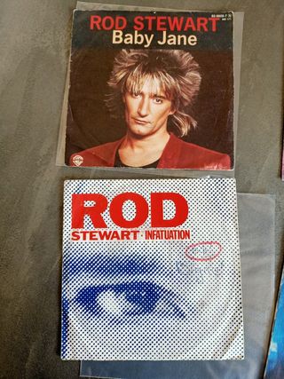 lote 5 vinilos single ROD STEWART