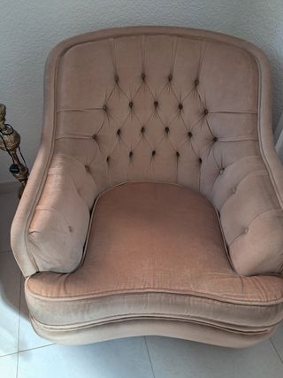 Sofa tres piezas antiguo botones capitoné