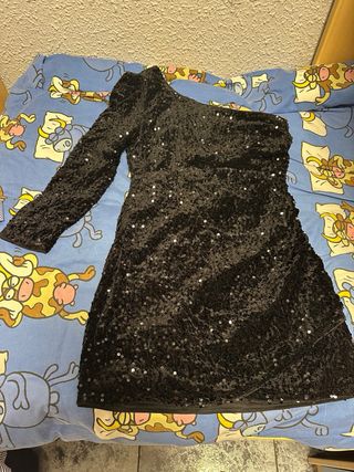 Vestido fiesta negro lentejuelas
