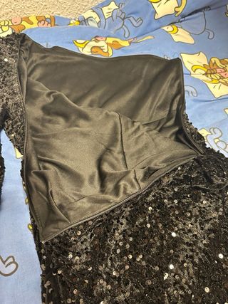 Vestido fiesta negro lentejuelas