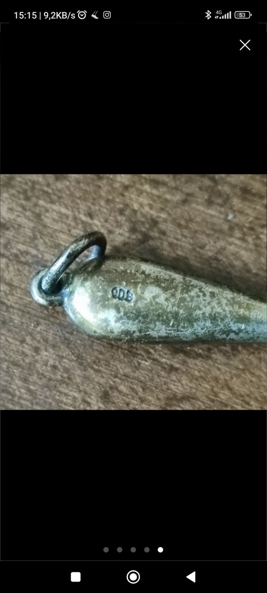 Antiguo espejo de Plata con argolla