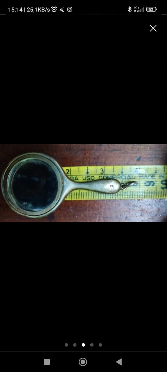 Antiguo espejo de Plata con argolla