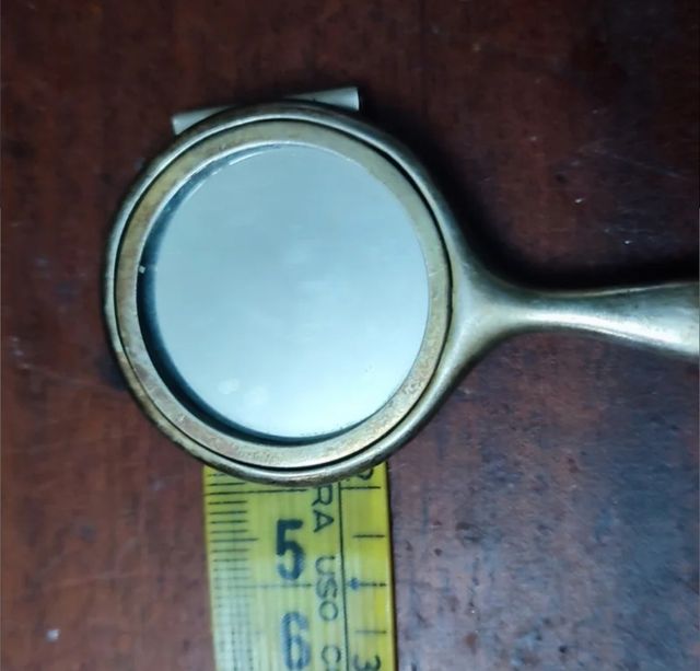 Antiguo espejo de Plata con argolla
