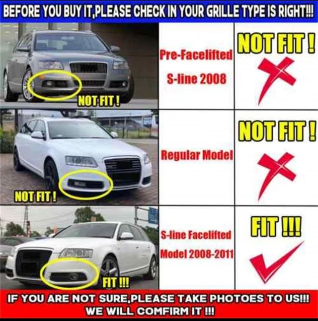 2 REJILLAS PARACHOQUES AUDI A6 SIN ESTRENAR