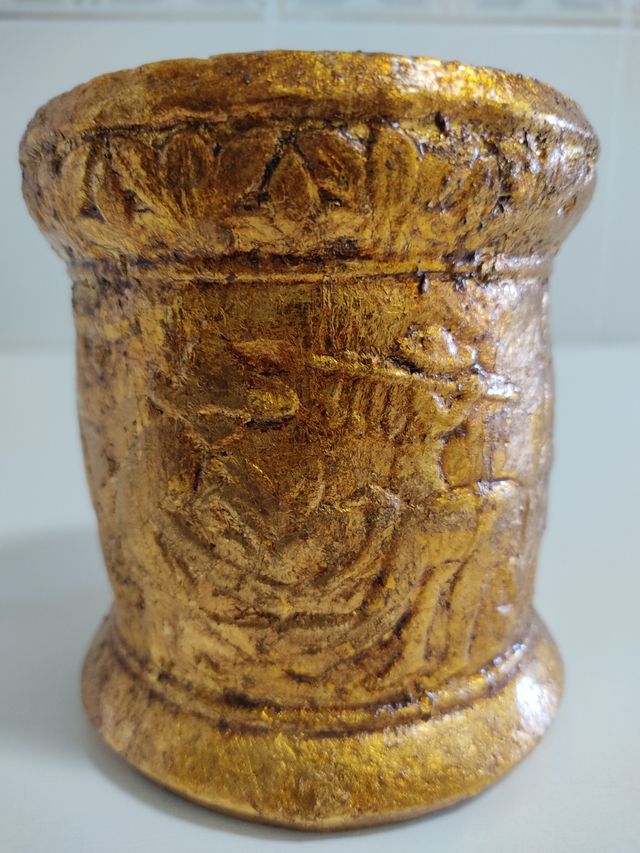 Jarrón decorativo de pan de oro