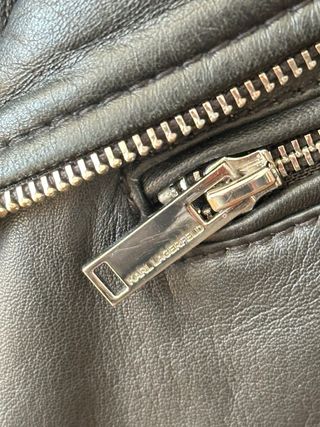 Cazadora de piel Karl Lagerfeld chamarra biker L