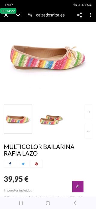 Bailarina manoletina rafia talla 39