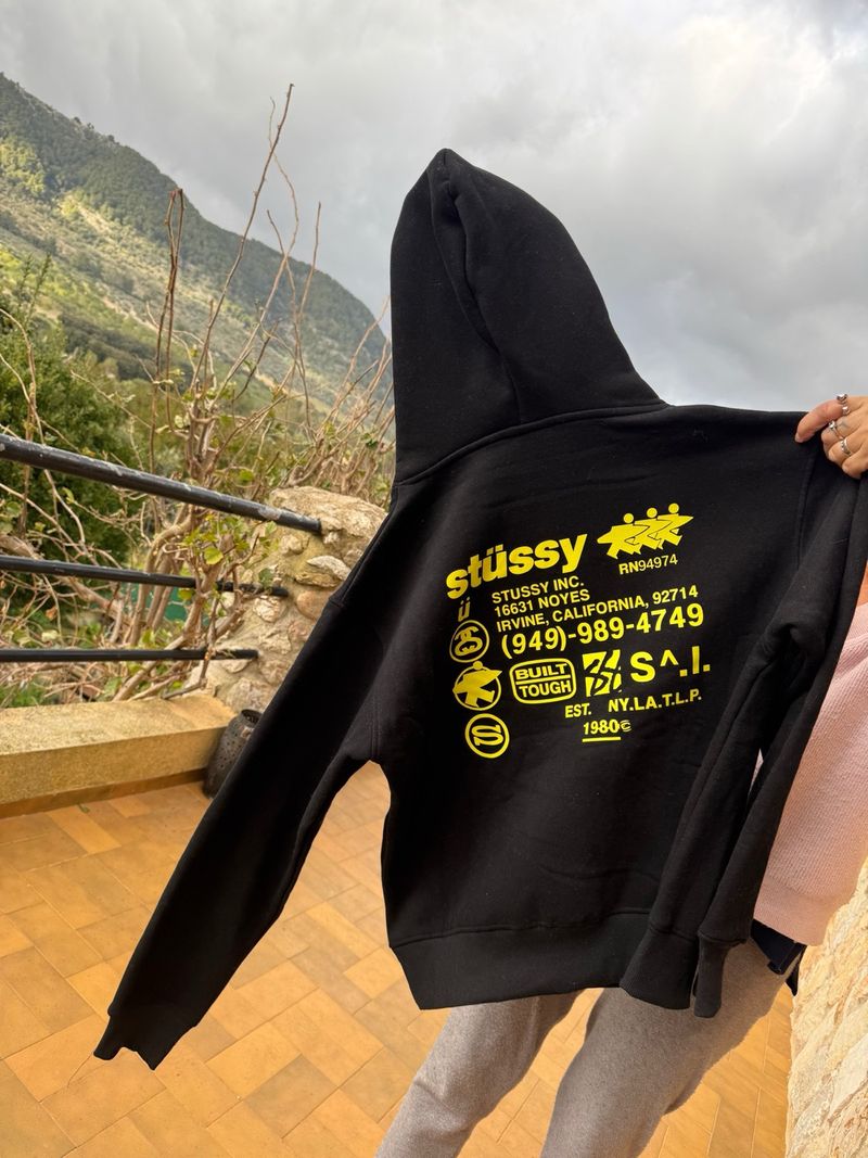 Sudadera Stussy Naranja Fosforito Capucha Sudadera Amarilla Stussy